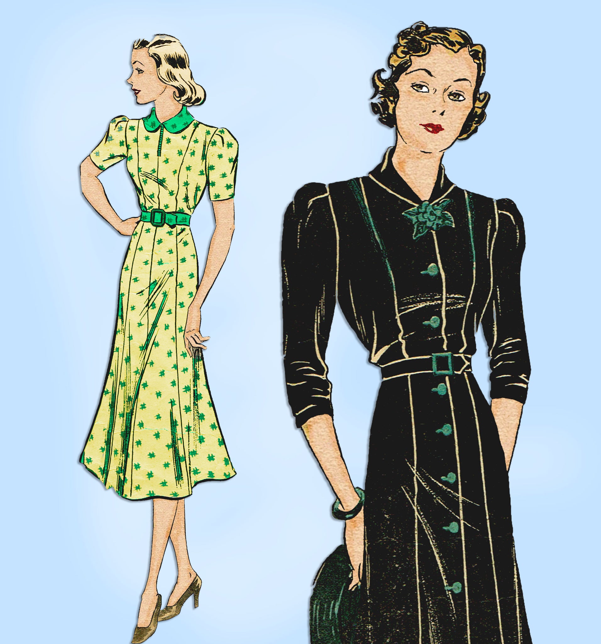 New York 994: 1930s Misses Princess Dress 32 B Vintage Sewing Pattern Vintage4me2 New York 994: 1930s Misses Princess Dress 32 B Vintage Sewing Pattern Vintage4me2