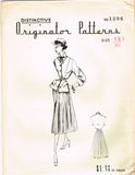 1950s Very Rare Originator Designer Pattern 1296 Uncut Misses One PC Dress Sz 12
