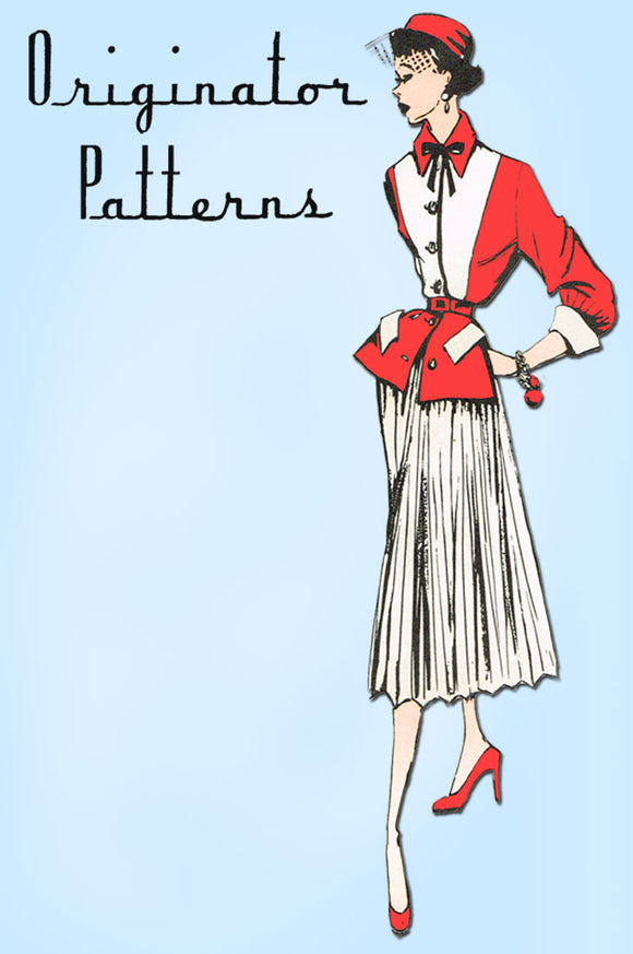 1950s Very Rare Originator Designer Pattern 1296 Uncut Misses One PC Dress Sz 12