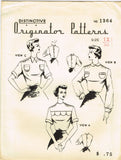 1940s Very Rare Originator Designer Pattern 1364 Uncut Misses Blouse Size 12 30B - Vintage4me2