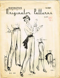 1940s Very Rare Originator Designer Pattern 397 Uncut Misses Trousers Shorts 24W - Vintage4me2