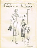 1950s Very Rare Originator Designer Pattern 1223 Misses' Dress w Inset Yoke 30B