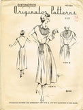 1940s Very Rare Originator Designer Pattern 323 FF Misses Dress Tucked Yoke 30B - Vintage4me2