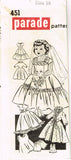 1960s Vintage Parade Mail Order Sewing Pattern 451 Uncut 18in Bridal Doll Clothes Set