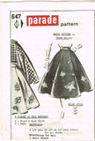 1950s Original Vintage Parade Mail Order Pattern 647 Misses Poodle Skirt 24-28 W