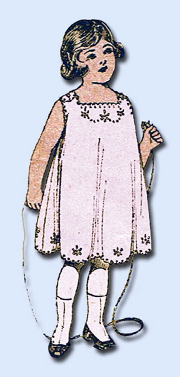 1910s Vintage Peerless Sewing Pattern 8142 FF Toddler Girls Scallop Slip Size 2 - Vintage4me2