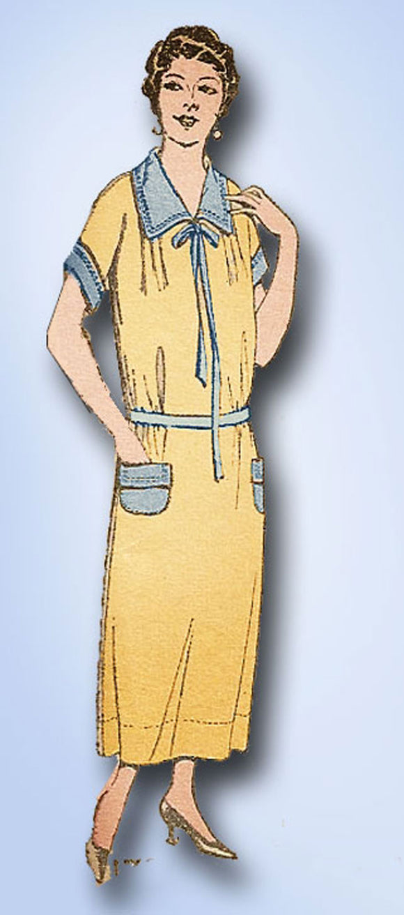 1920s Vintage Pictorial Review Sewing Pattern 1700 FF Misses Edwardian Dress 38B - Vintage4me2