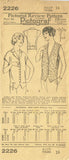 1920s Vintage Pictorial Review Sewing Pattern 2226 Misses Waistcoat Blouse 34 B - Vintage4me2