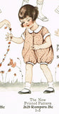 1920s Original Vintage Pictorial Review Pattern 2629 Toddlers Bubble Romper Sz 2