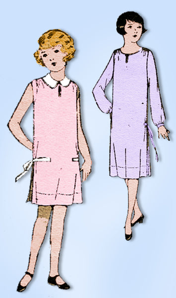1920s Original Vintage Pictorial Review Pattern 3284 Girls Flapper Dress Size 14