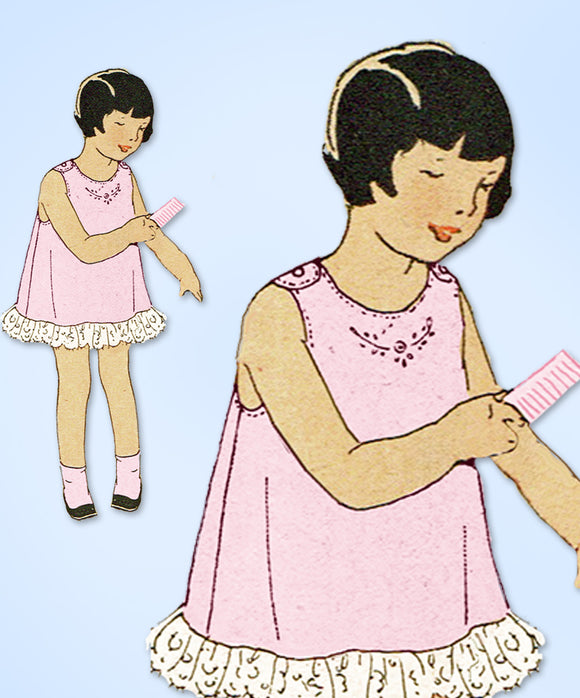 1920s Original Vintage Pictorial Review Pattern 3469 Toddler Girls Slip Size 4