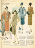 1920s Original Vintage Pictorial Review Pattern 3501 Misses Flapper Dress Sz 38B