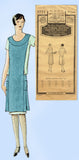 1920s Original Vintage Pictorial Review Pattern 3722 Misses Flapper Apron Sz 40B