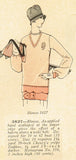 1920s Original Vintage Pictorial Review Pattern 3827 Misses Flapper Blouse Sz 36B
