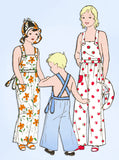 1930s Original Vintage Pictorial Review Pattern 5391 Toddler Girls Overalls Sz 2