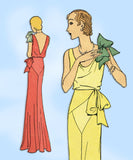 Pictorial Review 5891: 1930s Rare Uncut Evening Gown 40B Vintage Sewing Pattern