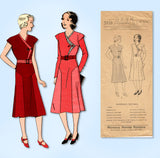 1930s Original Vintage Pictorial Review Pattern 5938 Teen Girls Art Deco Dress