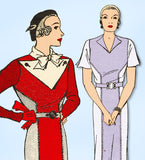 1930s Original Vintage Pictorial Review Pattern 7215 Misses Beginner Dress 34 B