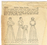 Pictorial Review 7590: 1930s Misses Graduation Gown Sz 32 B Vintage Sewing Pattern