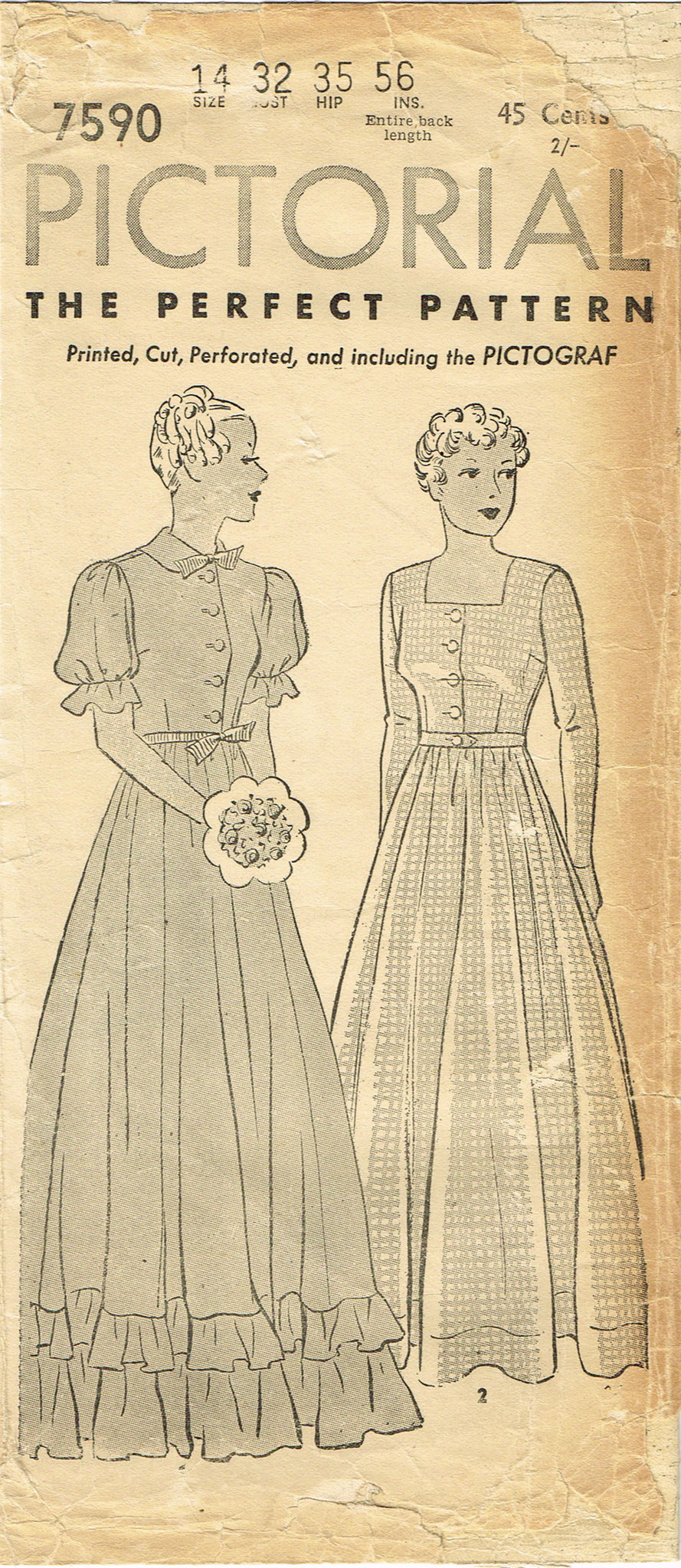 vintage graduation dress Pictorial Review 7590: 1930s Misses Graduation Gown Sz 32 B Vintage Se – Vintage4me2