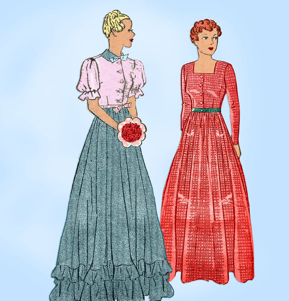 Pictorial Review 7590: 1930s Misses Graduation Gown Sz 32 B Vintage Sewing Pattern - Vintage4me2