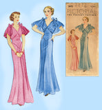 Pictorial Review 7975: 1930s Uncut Evening Gown Size 32 B Vintage Sewing Pattern