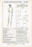 Pictorial Review 8683: 1930s Misses Button Up Dress 32 B Vintage Sewing Pattern