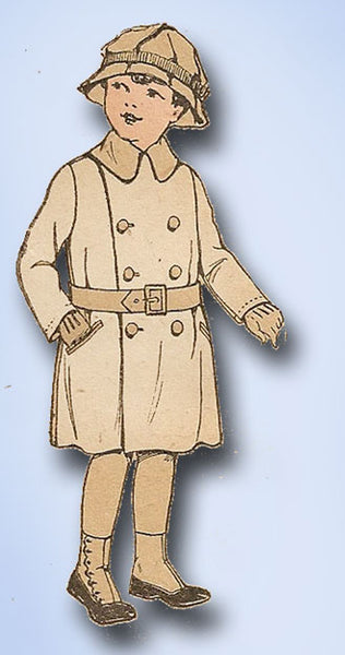 1910s Vintage Pictorial Review Pattern 9194 Toddler Boys Double Breasted Coat 6