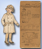 1910s Vintage Pictorial Review Pattern 9194 Toddler Boys Double Breasted Coat 6