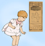 Pictorial Review 2937: 1920s Sweet Baby Girls Dress Sz 1 Vintage Sewing Pattern