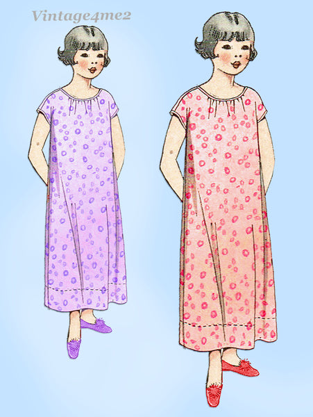 Pictorial Review 3946: 1920s Sweet Girls Nightgown Sz6 Vintage Sewing Pattern