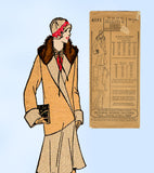 Pictorial Review 4151: 1920s Uncut Flapper Coat Sz 38 B Vintage Sewing Pattern - Vintage4me2