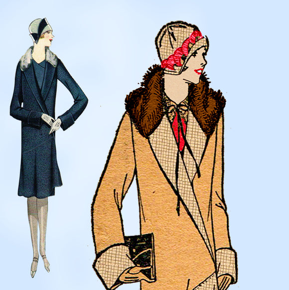 Pictorial Review 4151: 1920s Uncut Flapper Coat Sz 38 B Vintage Sewing Pattern - Vintage4me2