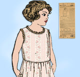 1910s Rare Vintage Pictorial Review Sewing Pattern 4649 Toddler Girls Slip Sz 3