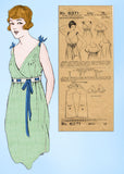 1910s VTG Pictorial Review Sewing Pattern 6371 Misses Edwardian Nightgown Sz 38B