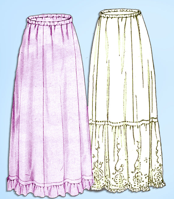 1910s VTG Pictorial Review Sewing Pattern 7424 Misses 4 Piece Petticoat Sz 28 W