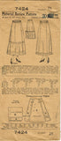 1910s VTG Pictorial Review Sewing Pattern 7424 Misses 4 Piece Petticoat Sz 28 W