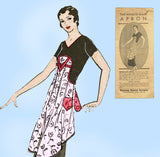 1920s Uncut Pictorial Review Minute Maid Apron Fits All Vintage Sewing Pattern
