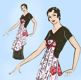 1920s Uncut Pictorial Review Minute Maid Apron Fits All Vintage Sewing Pattern