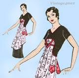 1920s Uncut Pictorial Review Minute Maid Apron Fits All Vintage Sewing Pattern