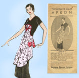 1920s Uncut Pictorial Review Minute Maid Apron Fits All Vintage Sewing Pattern