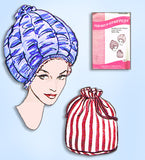 Sew Knit 210: 1960s Uncut Womens Bouffant Curler Bonnet Vintage Sewing Pattern