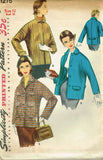 1950s Vintage Misses Jacket Uncut 1955 Simplicity Sewing Pattern 1276 Size 12