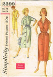 1950s Vintage Simplicity Sewing Pattern 2399 Easy Uncut Misses Day Dress Sz 36 B
