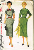 1950s Vintage Simplicity Sewing Pattern 4465 Uncut Misses Day Dress Size 16 34B