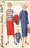 1950s Vintage Simplicity Sewing Pattern 1002 Uncut Misses Suit Size 30 Bust