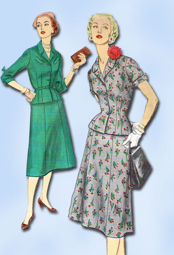 1950s Vintage Misses' Suit Uncut 1955 Simplicity Sewing Pattern 1007 Size 16.5
