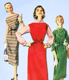 1950s Vintage Simplicity Sewing Pattern 1008 FF Easy Misses Chemise Dress 29 B
