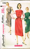 1950s Vintage Simplicity Sewing Pattern 1008 FF Easy Misses Chemise Dress Sz 30 B