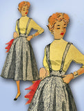 1950s Vintage Simplicity Sewing Pattern 1013 Uncut Misses Suspender Skirt Sz 24W -Vintage4me2